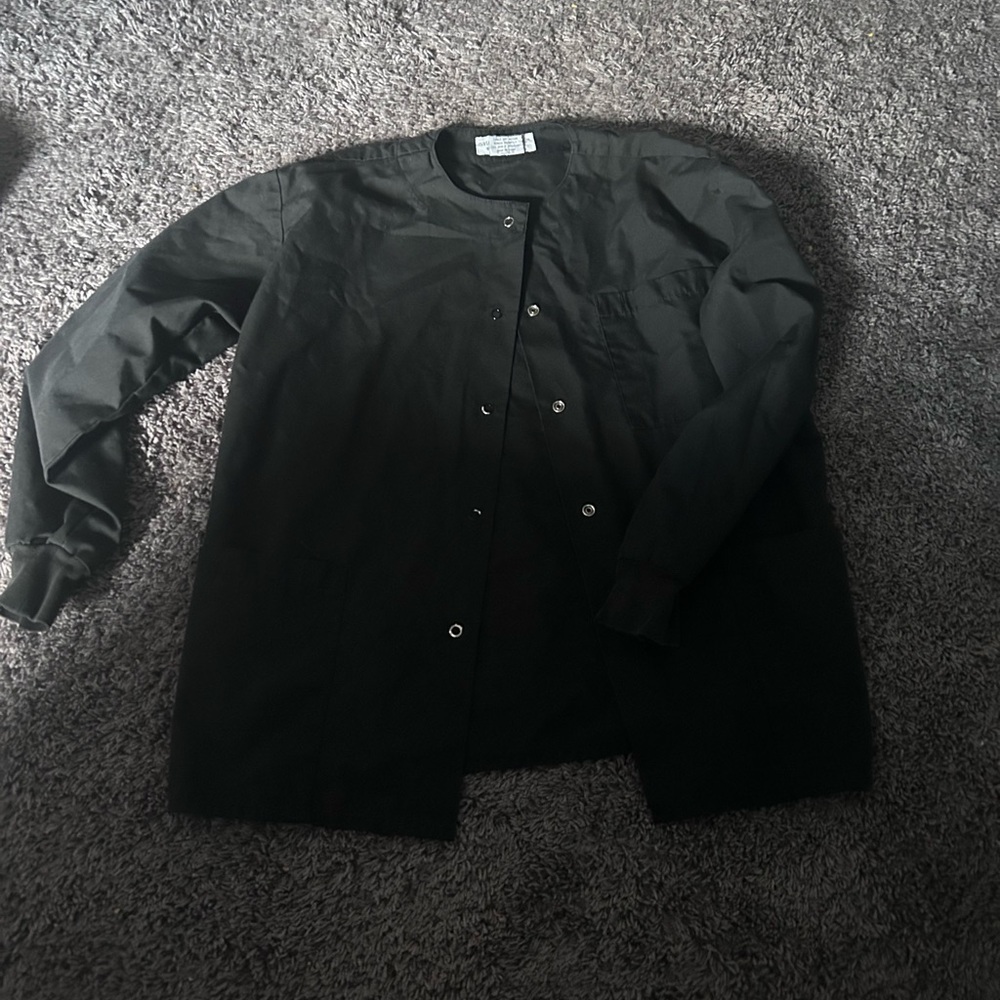 Black Button-Up Scrub Jacket - image 1